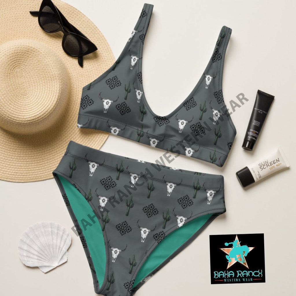 Yeehaw Aztec Bull Skull Bikini by Baha Ranch Western Wear