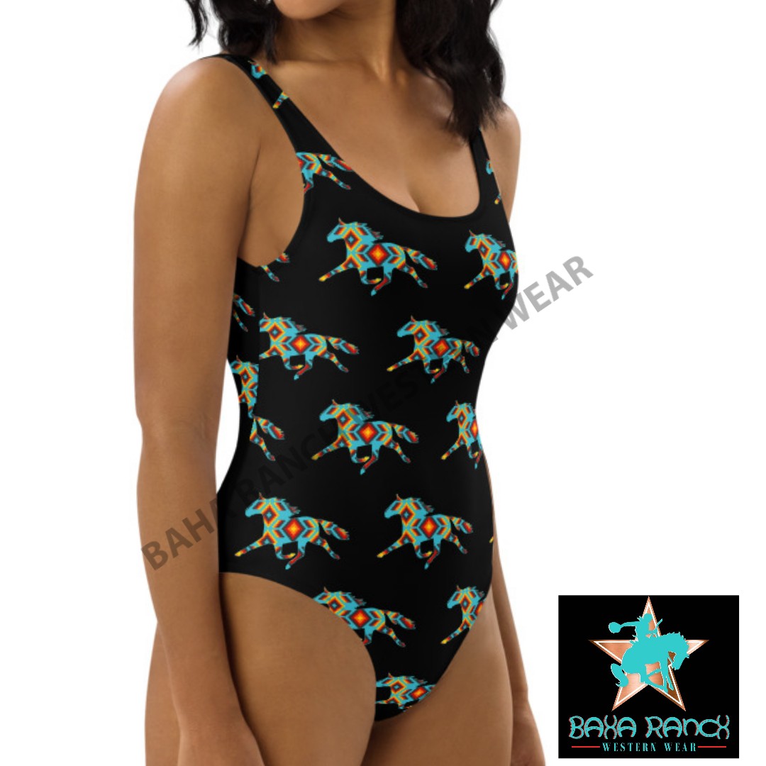 Yeehaw Aztec Horse One Piece Swimsuit by Baha Ranch Western Wear - product image 6