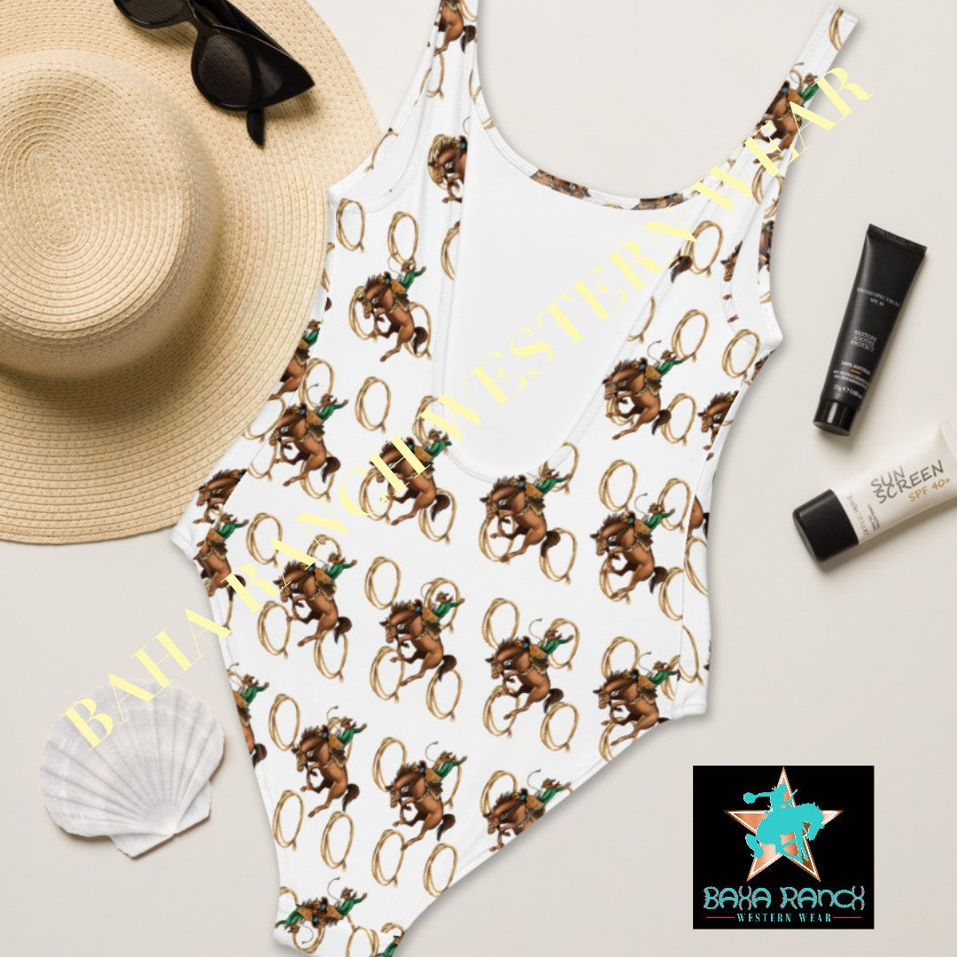 Yeehaw Rope & Ride One-Piece Swimsuit by Baha Ranch Western Wear - product image 4