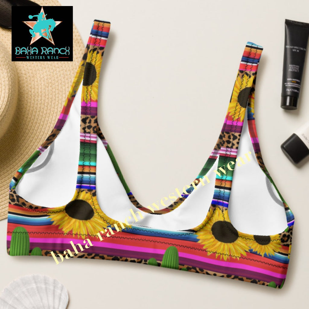 Yeehaw Sunflower Serape Cactus Bikini Top by Baha Ranch Western Wear - product image 5