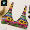Yeehaw Sunflower Serape Cactus Bikini Top by Baha Ranch Western Wear