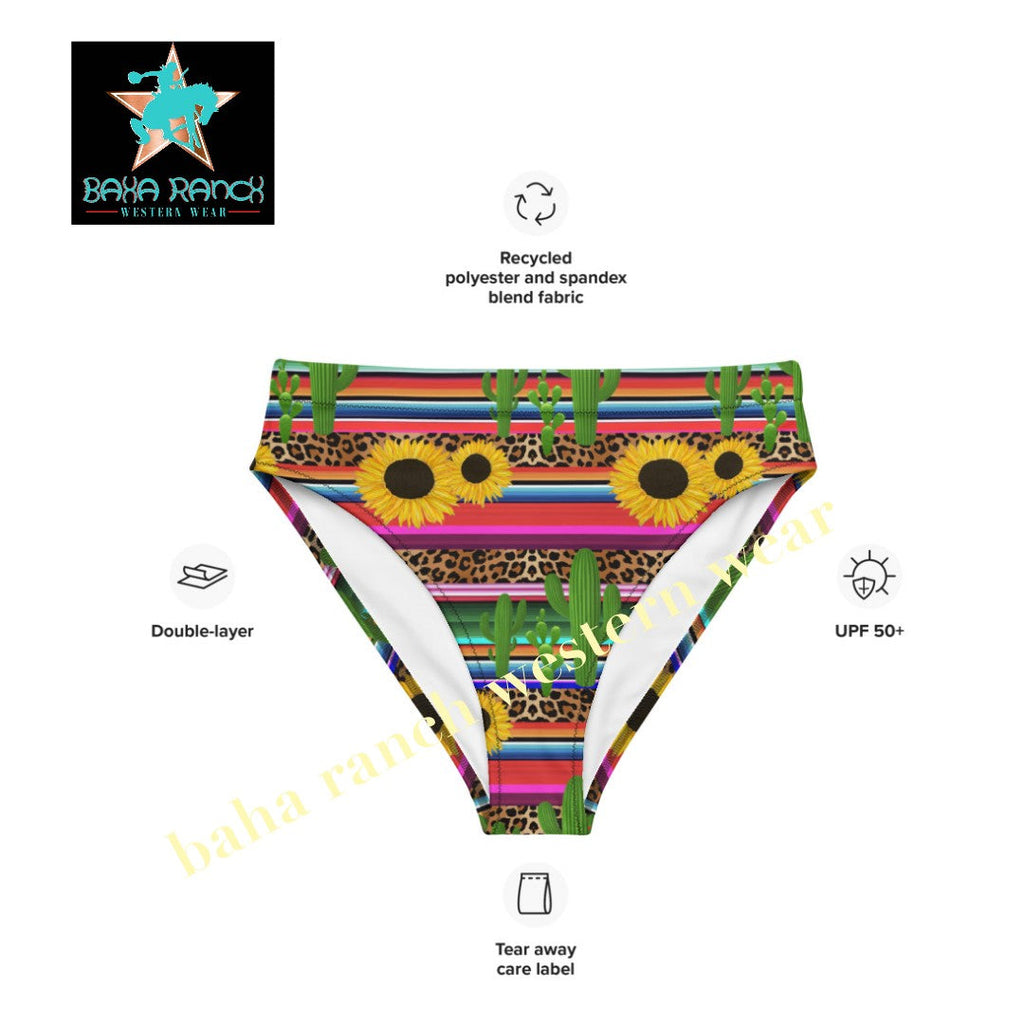 Yeehaw Sunflower Serape Cactus Bikini Bottom by Baha Ranch Western Wear - product image 3