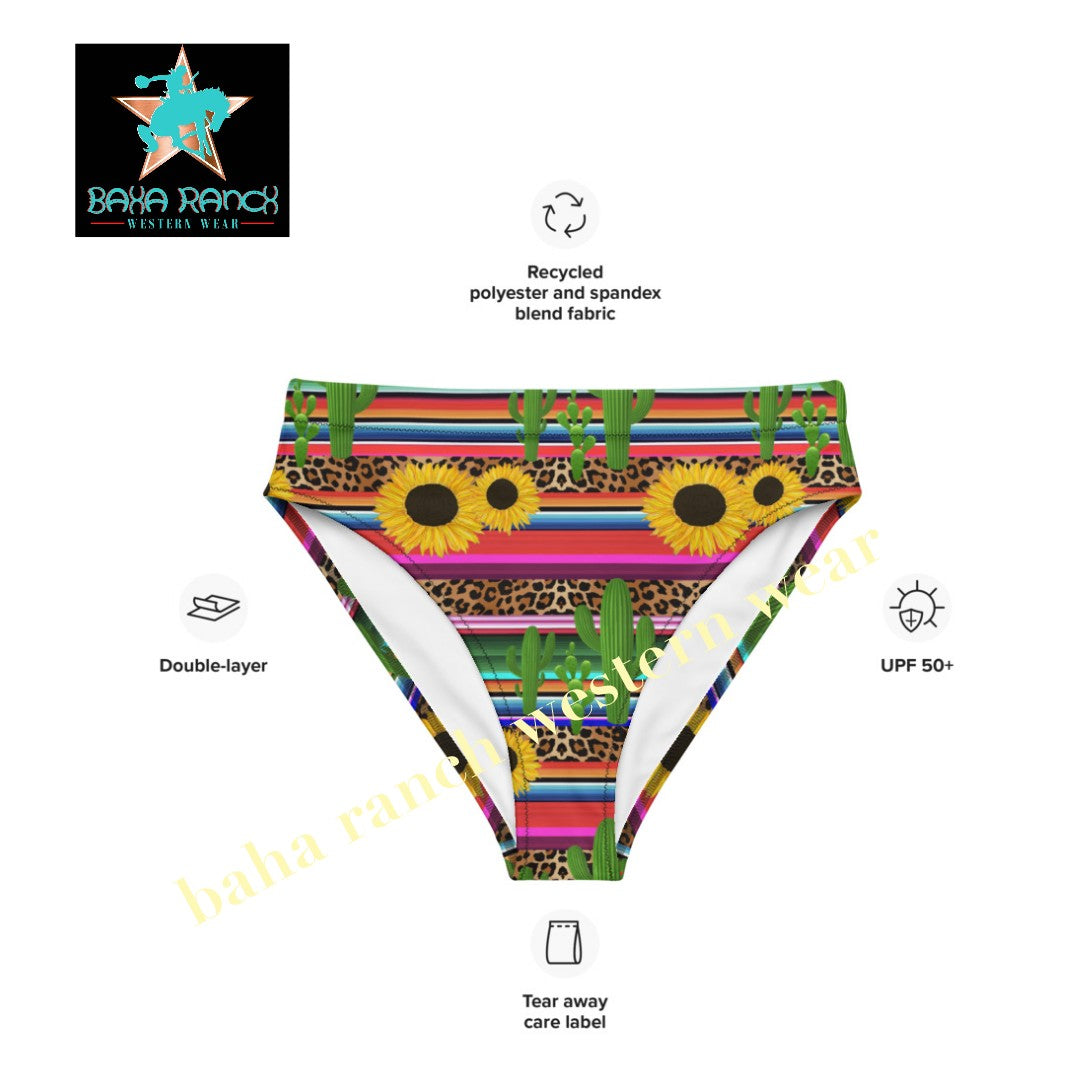 Yeehaw Sunflower Serape Cactus Bikini Bottom by Baha Ranch Western Wear - product image 3