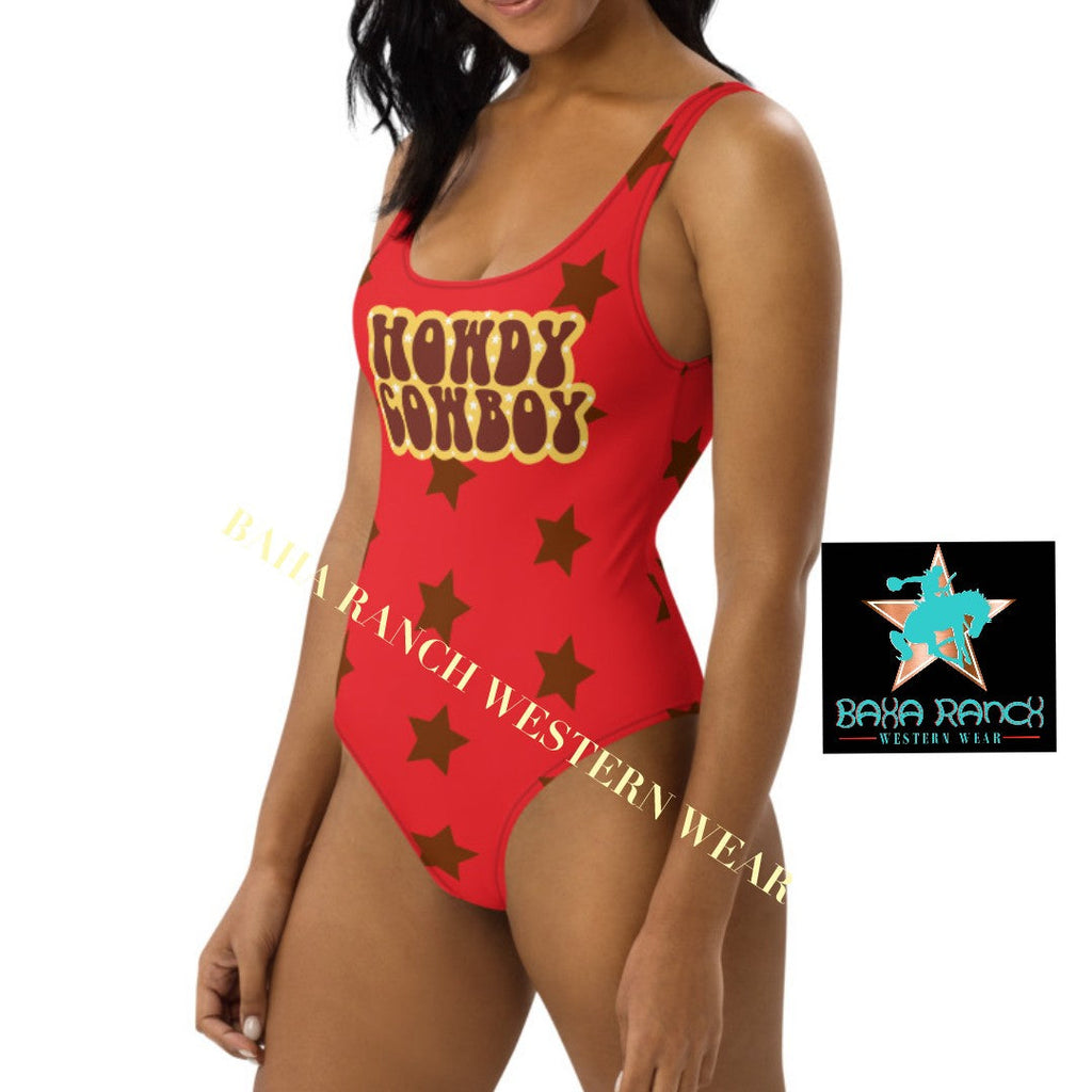 Yeehaw Howdy Cowboy One-Piece Swimsuit by Baha Ranch Western Wear - product image 4