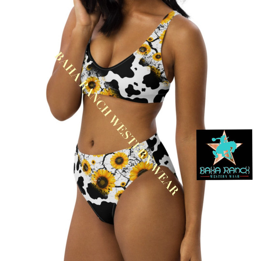 Yeehaw Cow Print Sunflower Bikini by Baha Ranch Western Wear - product image 7