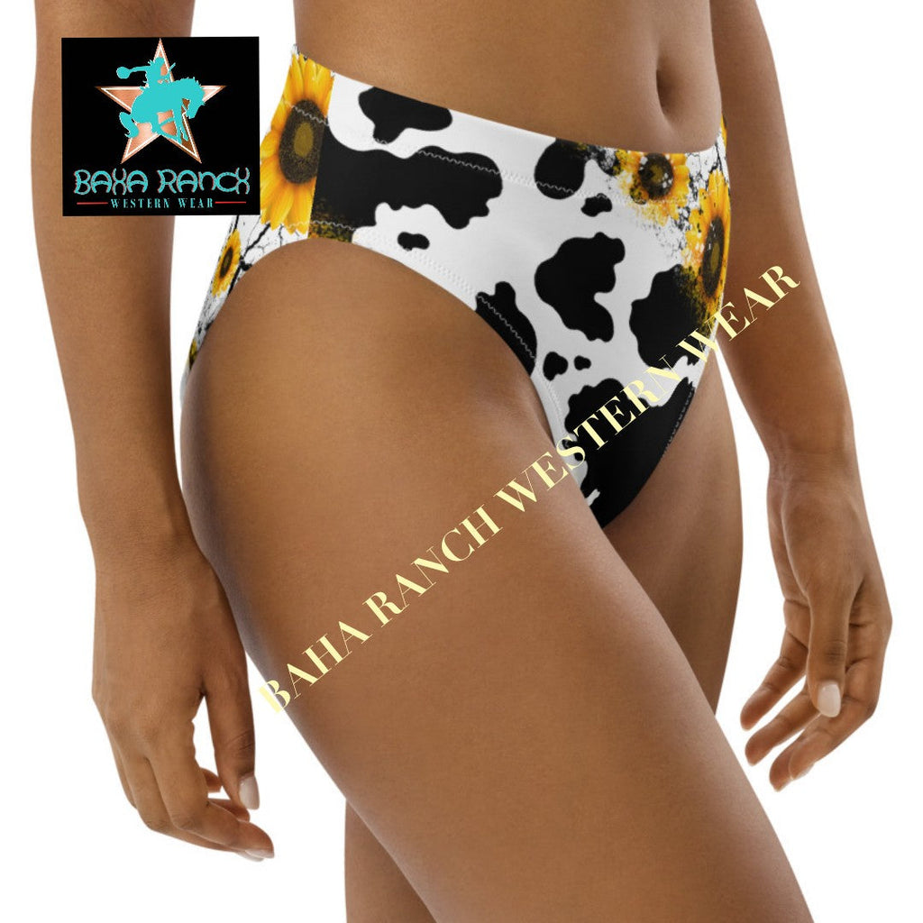 Yeehaw Cow Print Sunflower Bikini Bottom by Baha Ranch Western Wear - product image 6