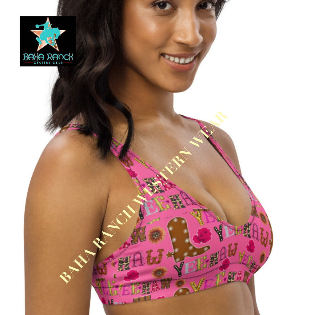 Yeehaw Pink Yeehaw Bikini Top by Baha Ranch Western Wear - product image 5