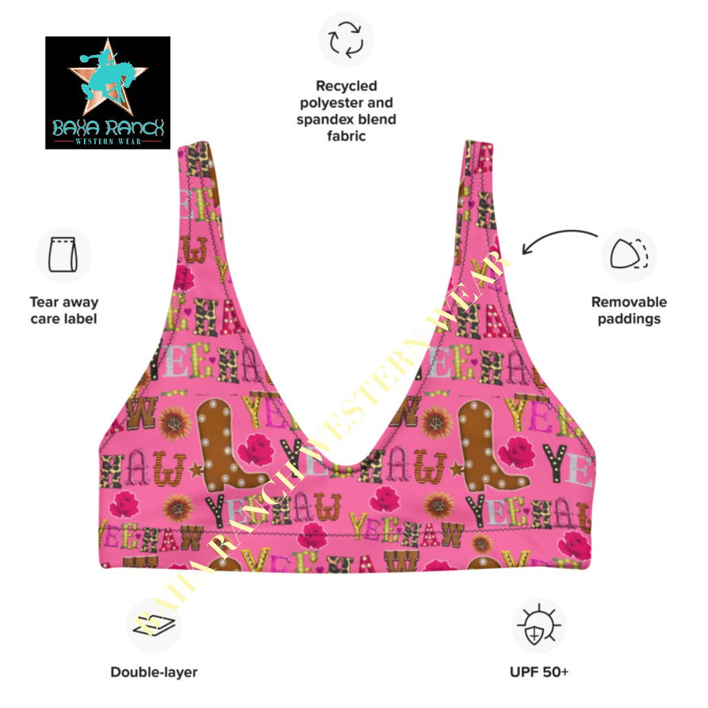Yeehaw Pink Yeehaw Bikini Top by Baha Ranch Western Wear - product image 4