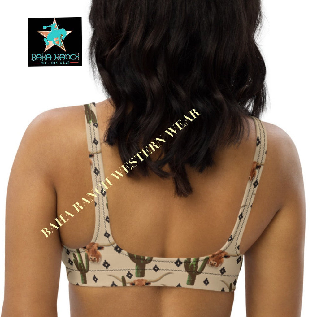 Yeehaw Longhorn Ranch Cactus Bikini Top by Baha Ranch Western Wear - product image 4
