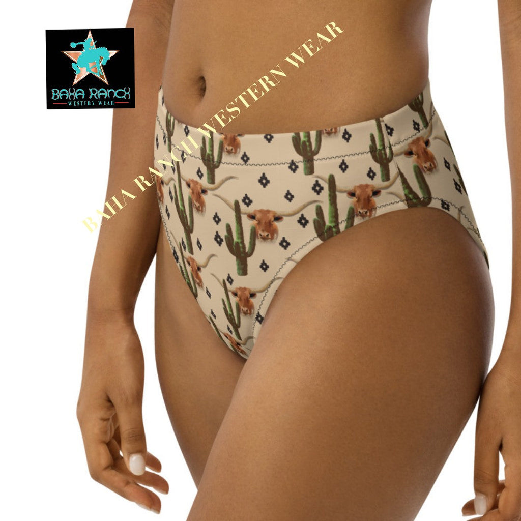 Yeehaw Longhorn Ranch Cactus Bikini Bottom by Baha Ranch Western Wear - product image 4