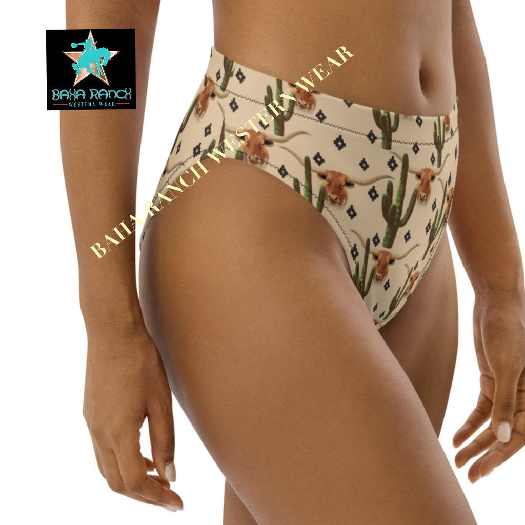 Yeehaw Longhorn Ranch Cactus Bikini Bottom by Baha Ranch Western Wear - product image 3