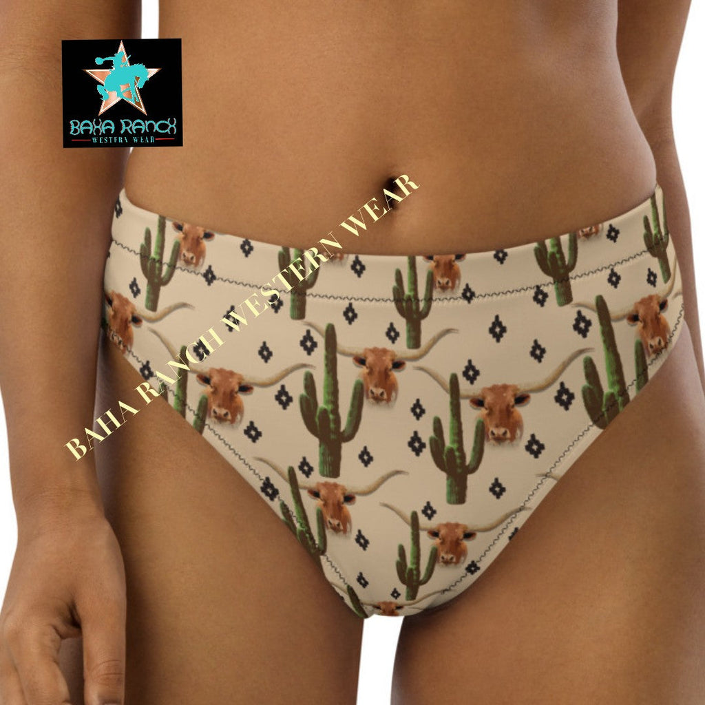 Yeehaw Longhorn Ranch Cactus Bikini Bottom by Baha Ranch Western Wear - product image 2