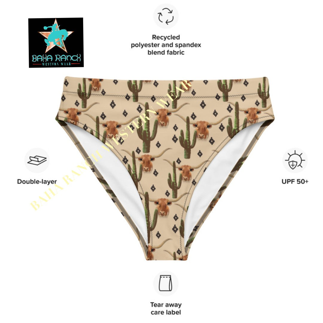 Yeehaw Longhorn Ranch Cactus Bikini Bottom by Baha Ranch Western Wear - product image 6