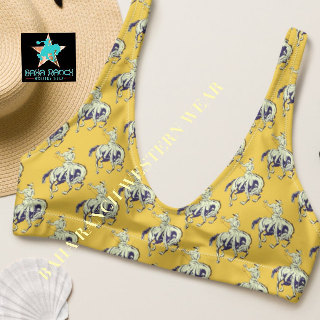 Yeehaw Vintage Bronc Buster Bikini Top by Baha Ranch Western Wear