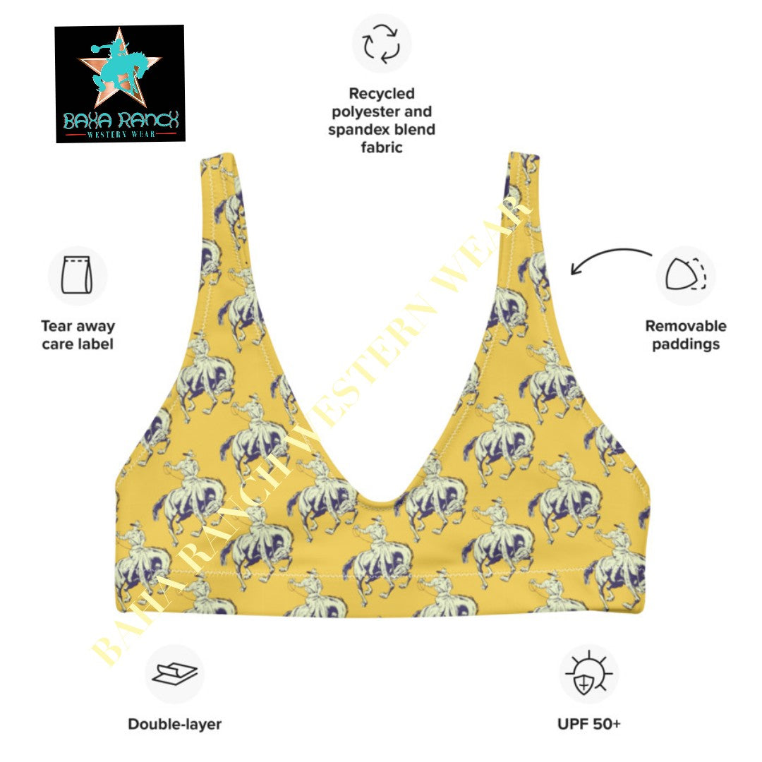 Yeehaw Vintage Bronc Buster Bikini Top by Baha Ranch Western Wear - product image 5