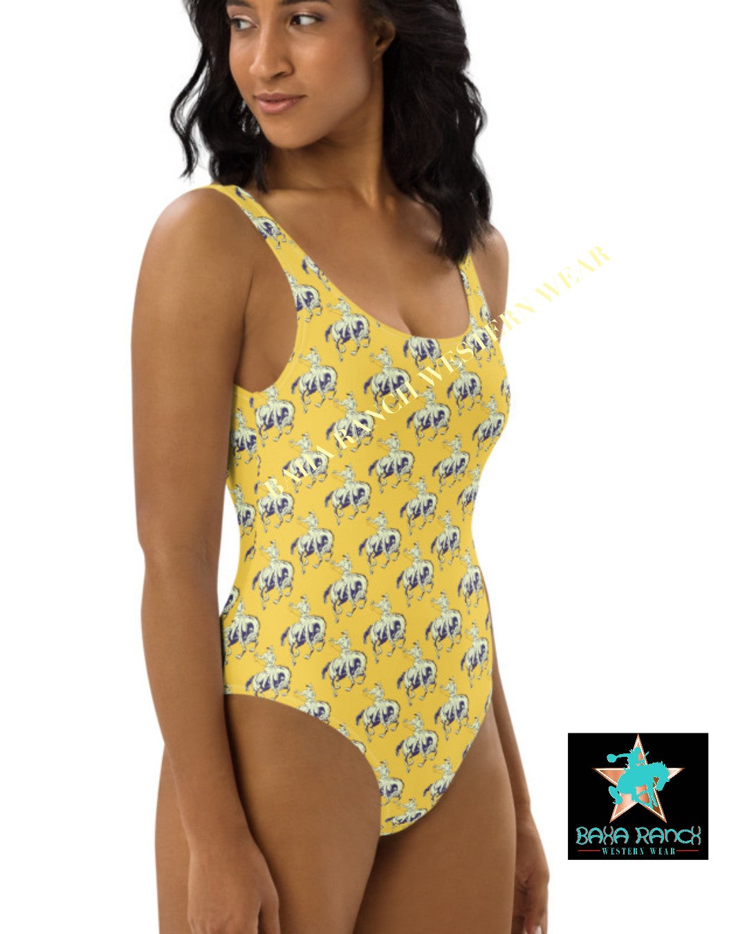 Yeehaw Vintage Bronc Buster One-Piece Swimsuit by Baha Ranch Western Wear - product image 13