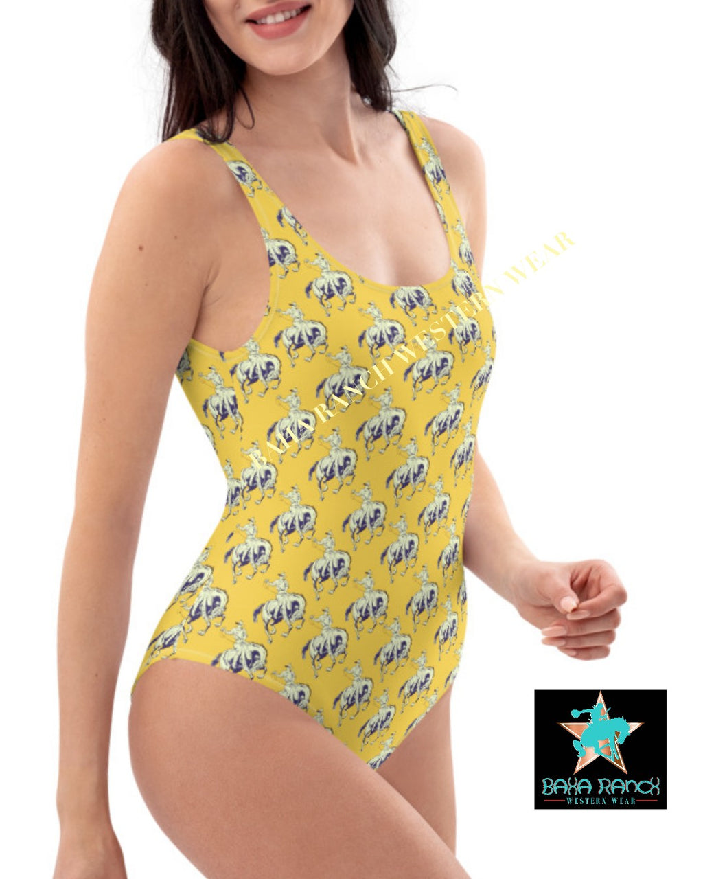 Yeehaw Vintage Bronc Buster One-Piece Swimsuit by Baha Ranch Western Wear - product image 16