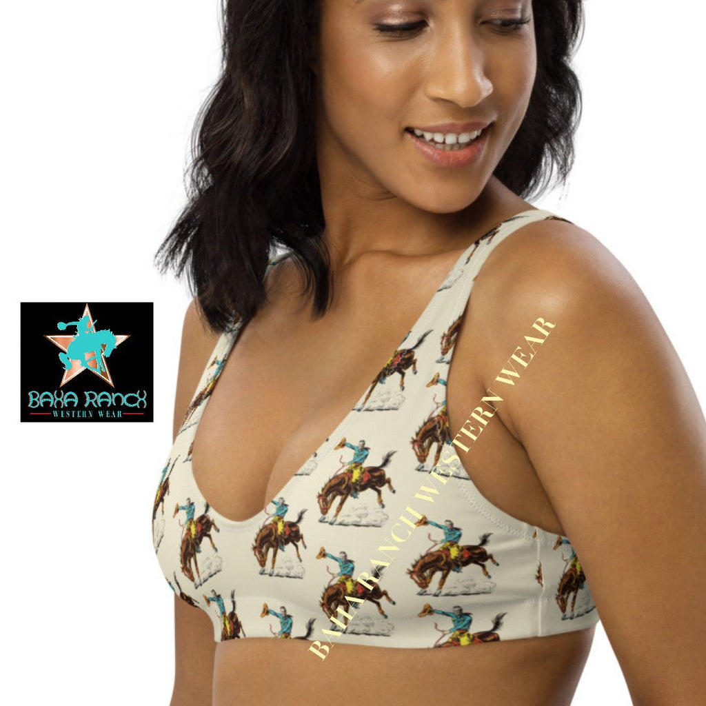 Baha Ranch Yeehaw Vintage Rodeo Cowboy Bikini Top by Baha Ranch Western Wear - product image 4