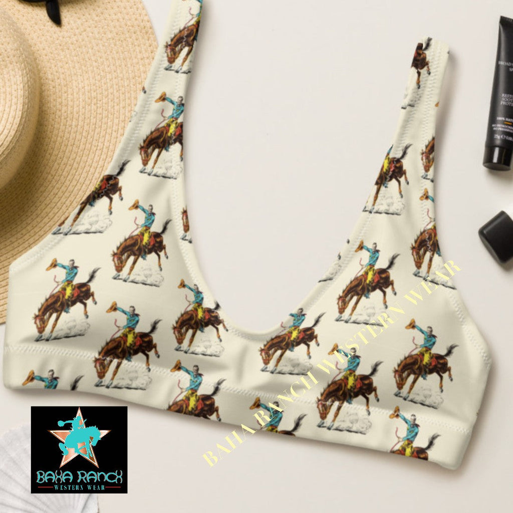 Baha Ranch Yeehaw Vintage Rodeo Cowboy Bikini Top by Baha Ranch Western Wear