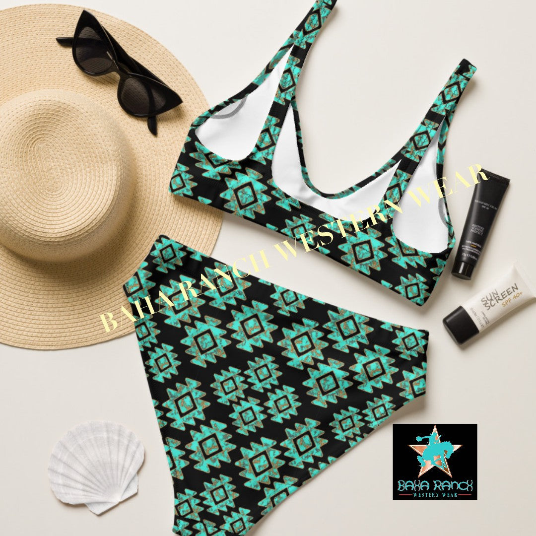 Baha Ranch Yeehaw Turquoise Aztec Bikini by Baha Ranch Western Wear - product image 3