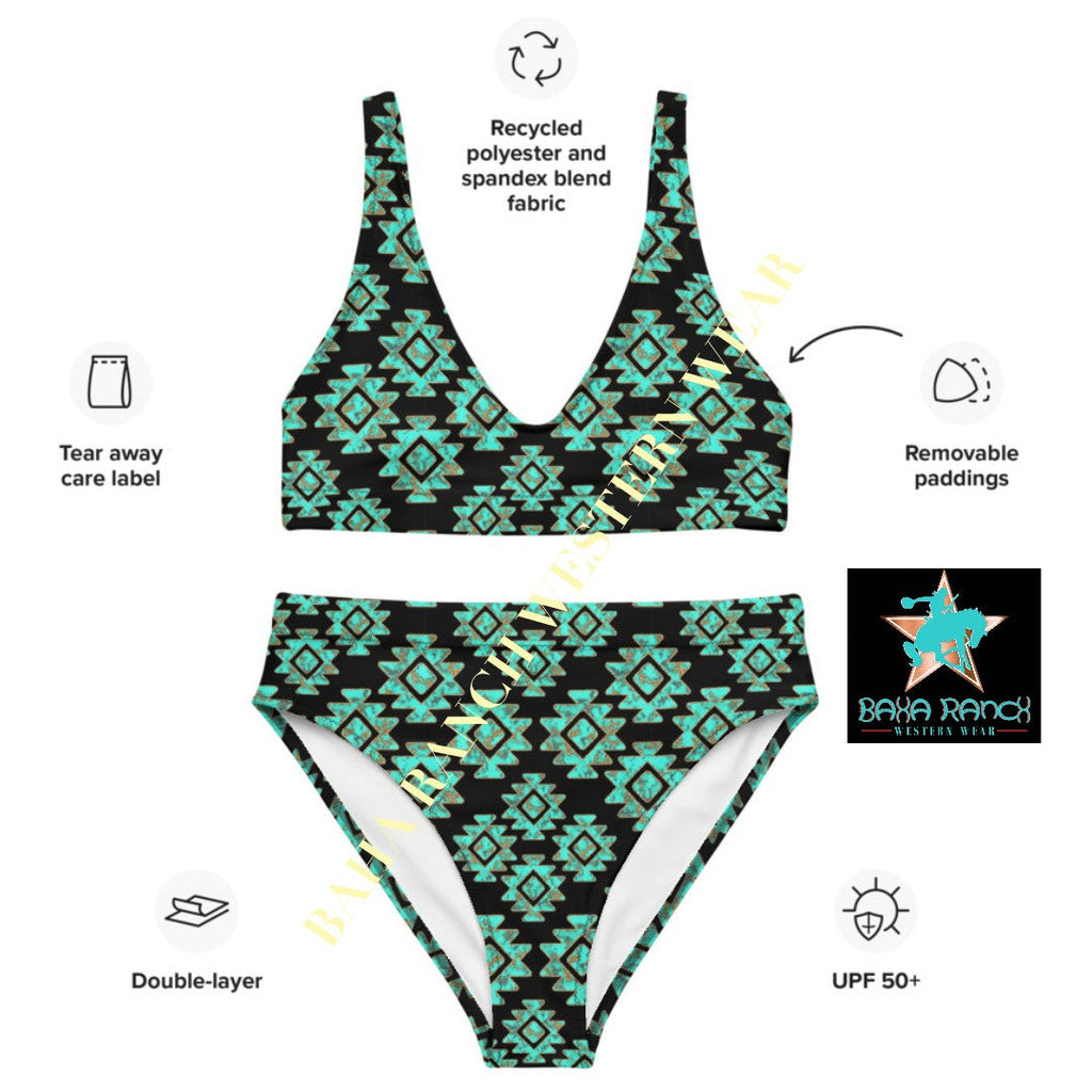 Baha Ranch Yeehaw Turquoise Aztec Bikini by Baha Ranch Western Wear - product image 7