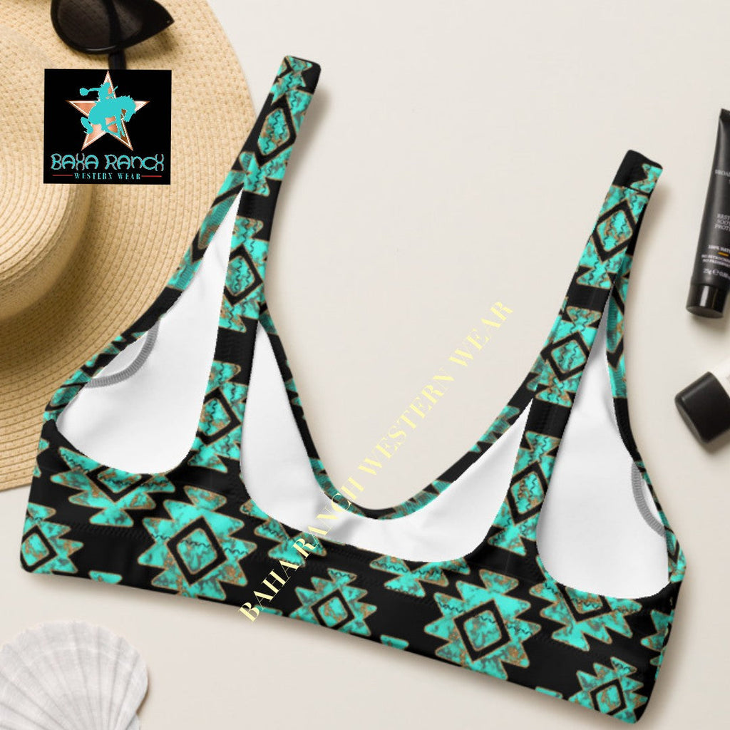 Baha Ranch Yeehaw Turquoise Aztec Bikini Top by Baha Ranch Western Wear - product image 6