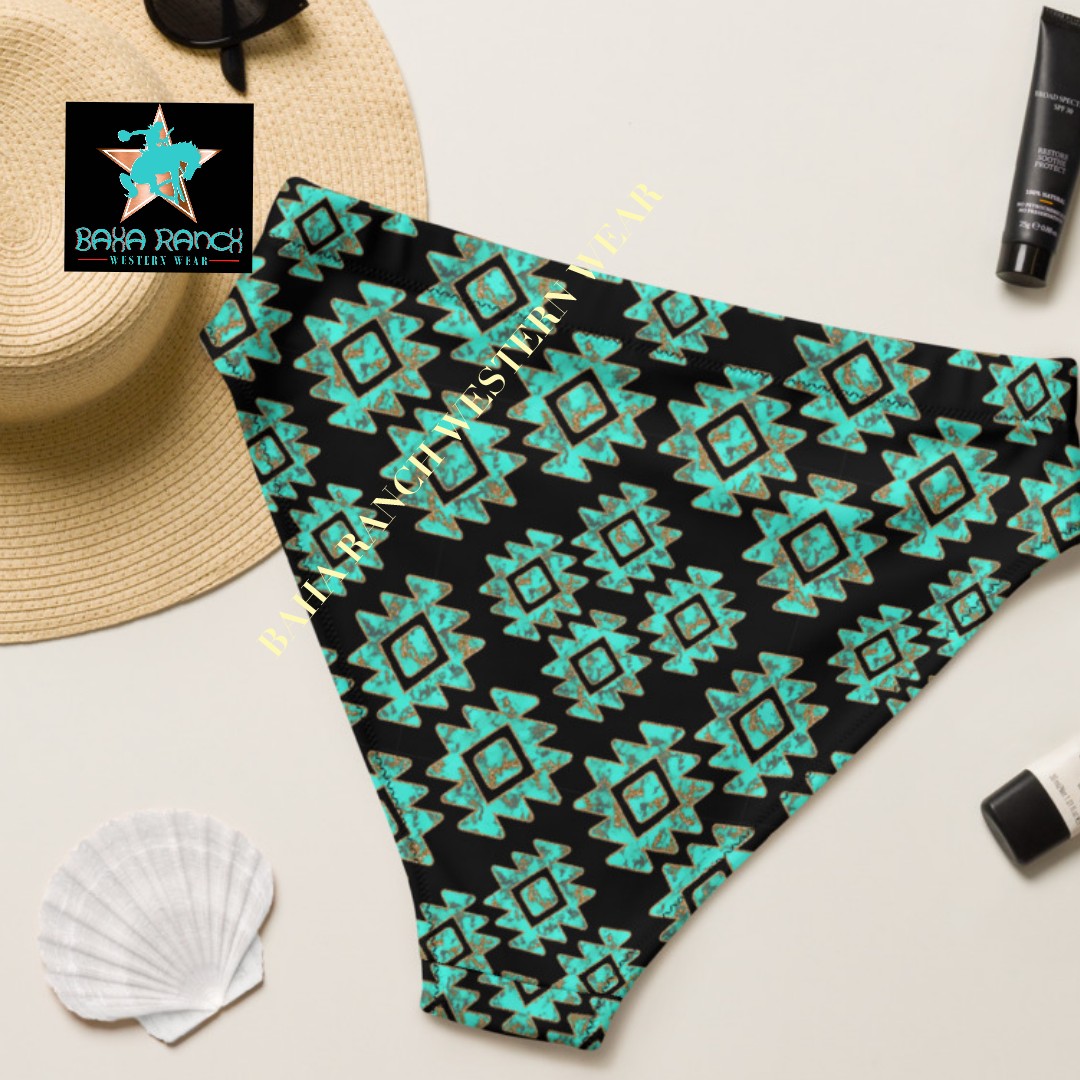 Baha Ranch Yeehaw Turquoise Aztec Bikini Bottom by Baha Ranch Western Wear - product image 5