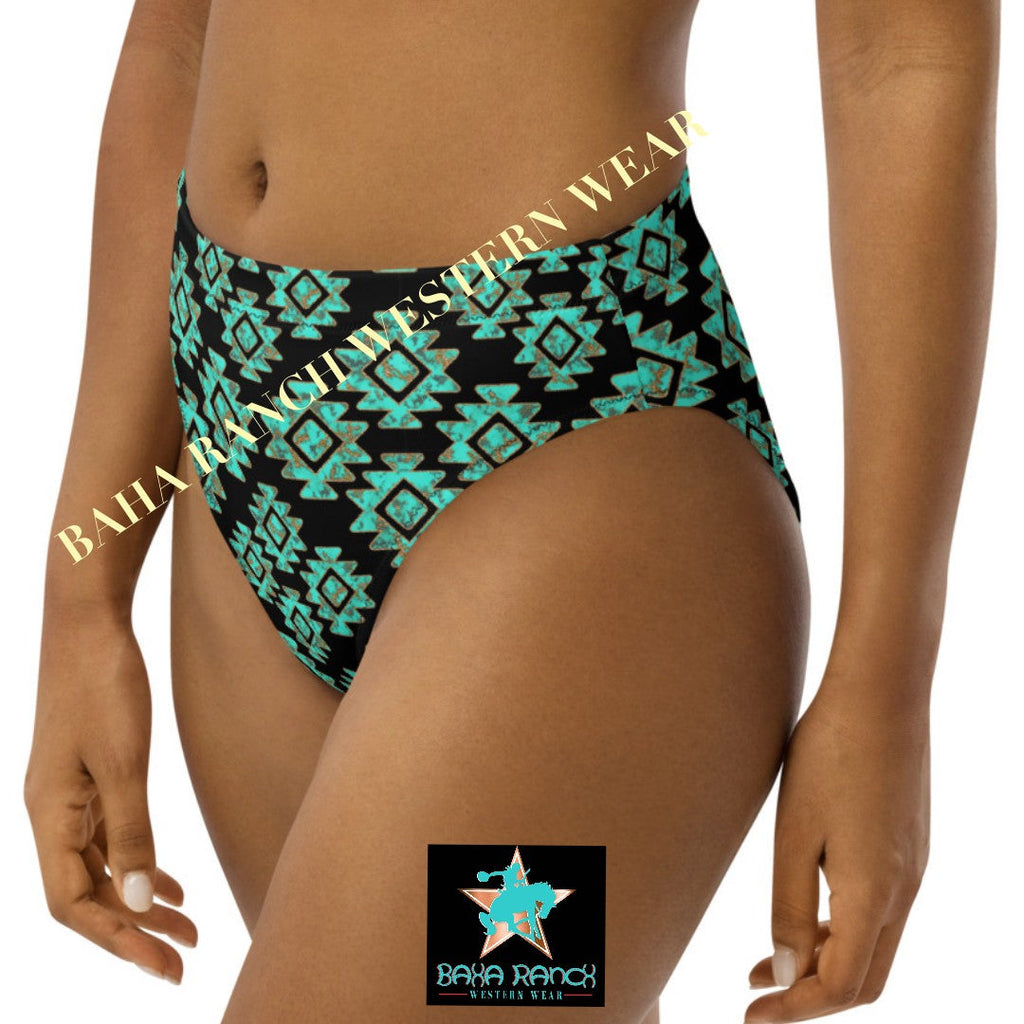 Baha Ranch Yeehaw Turquoise Aztec Bikini Bottom by Baha Ranch Western Wear - product image 2