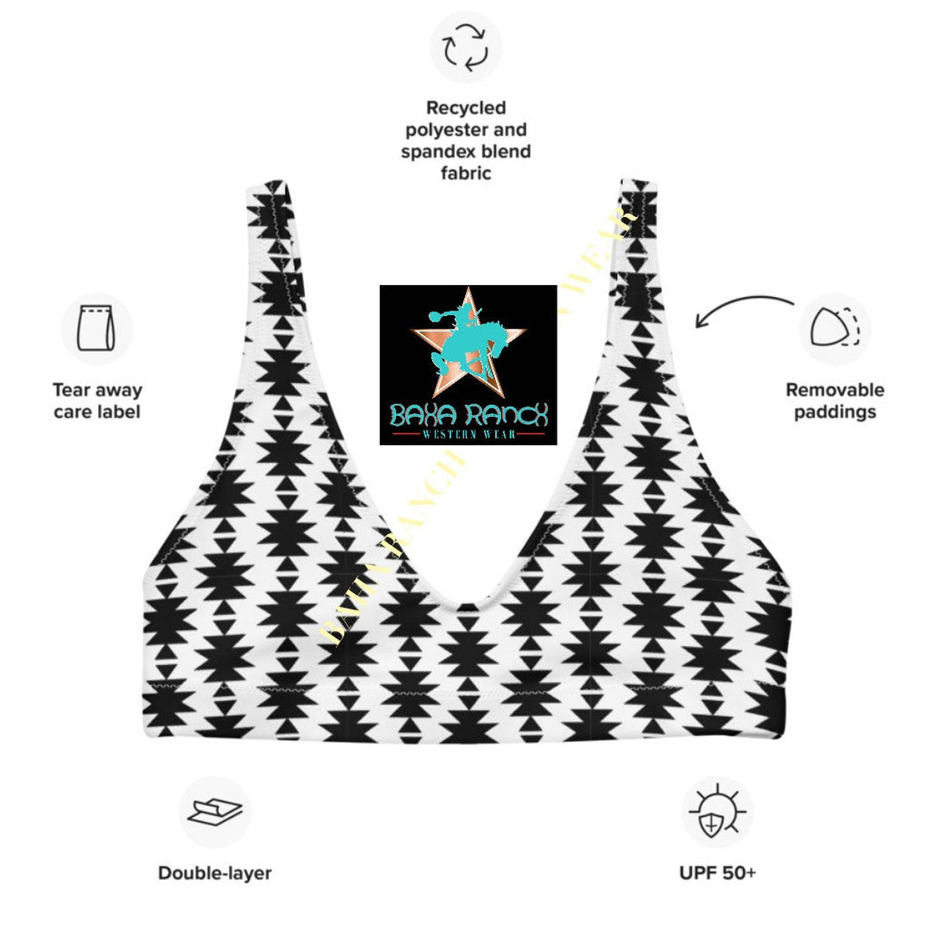 Baha Ranch Yeehaw White Aztec Bikini Top by Baha Ranch Western Wear - product image 4