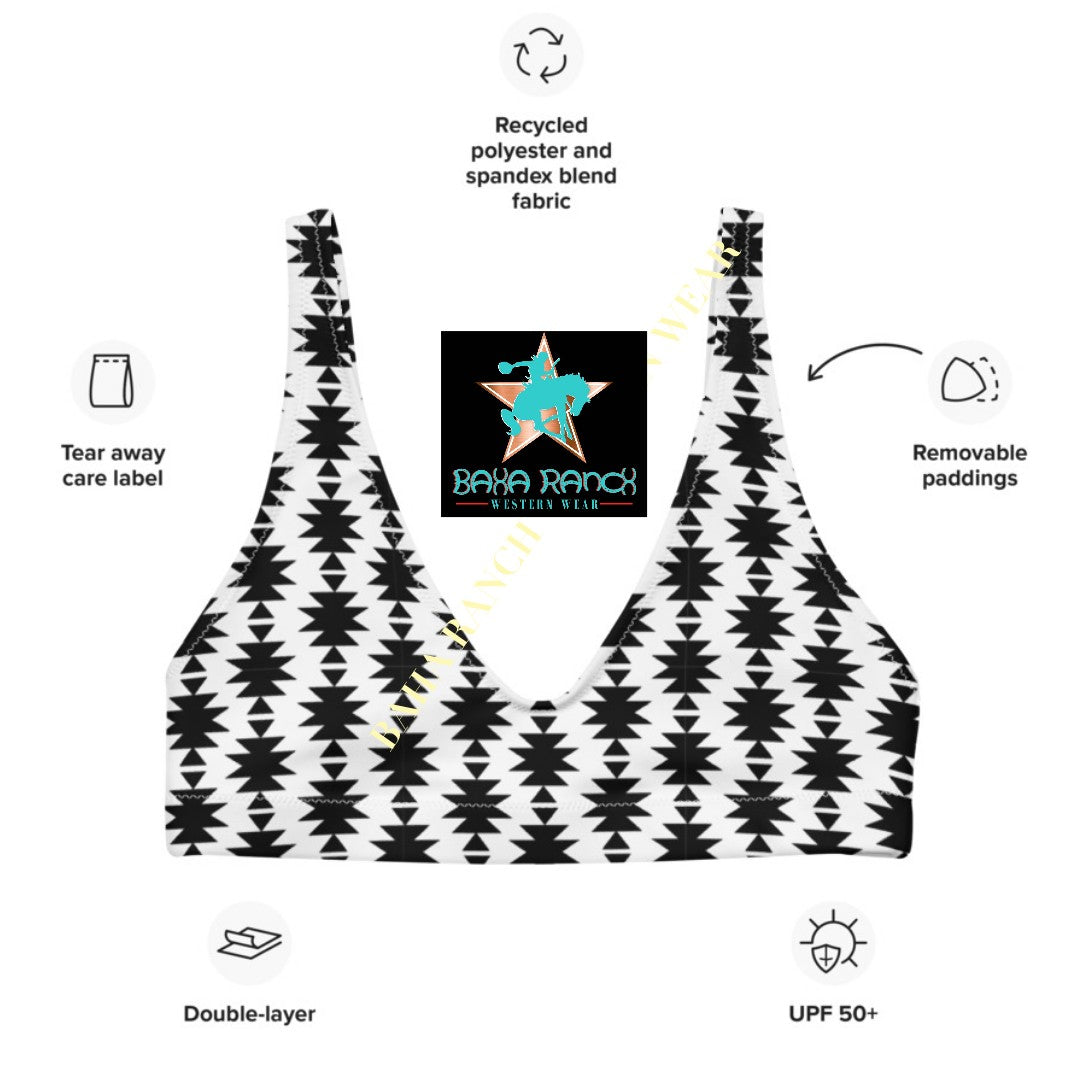 Baha Ranch Yeehaw White Aztec Bikini Top by Baha Ranch Western Wear - product image 4