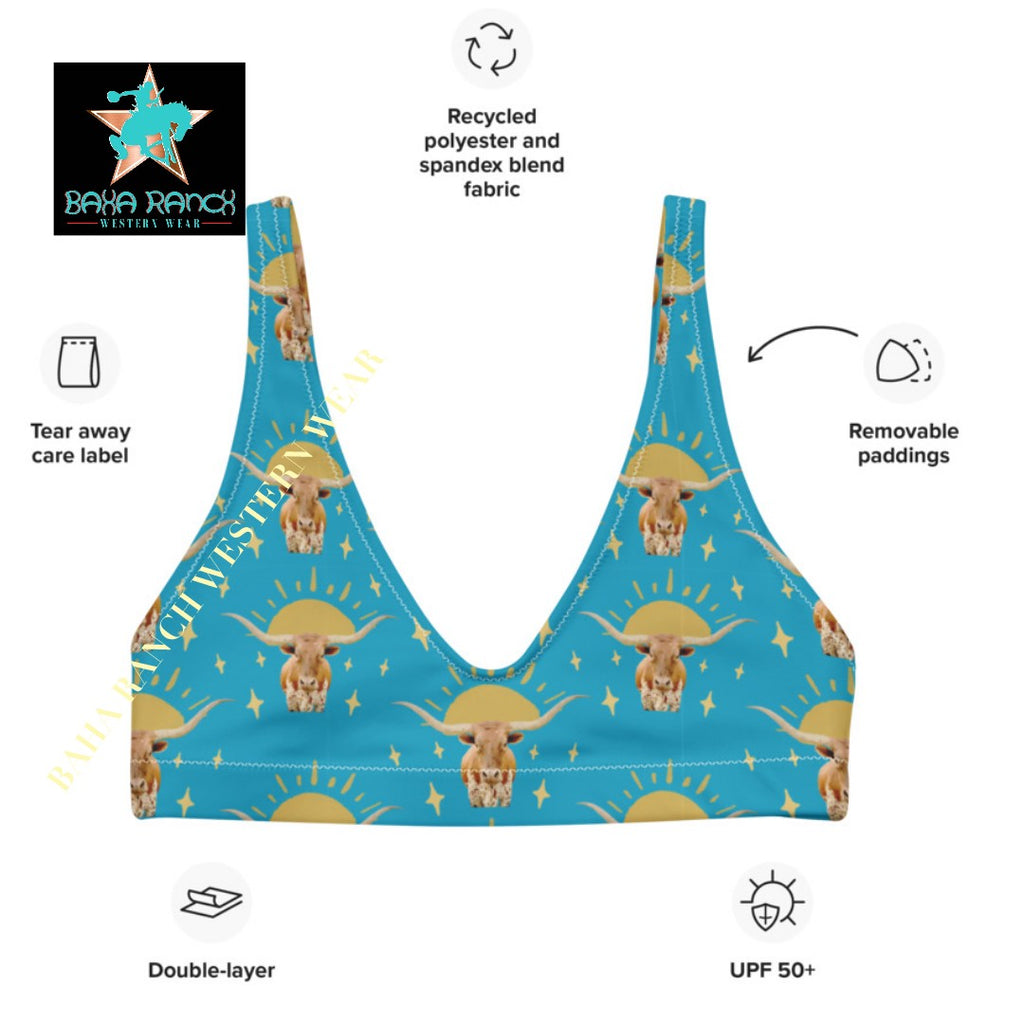 Yeehaw Longhorn Sunshine Bikini Top by Baha Ranch Western Wear - product image 6