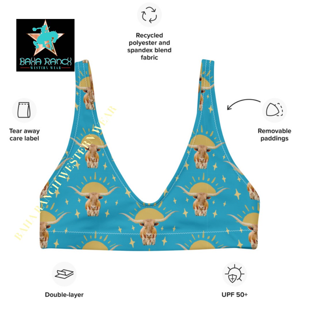 Yeehaw Longhorn Sunshine Bikini Top by Baha Ranch Western Wear - product image 6