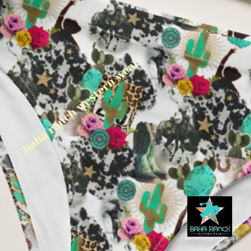 Baha Ranch Yeehaw Funky Cowgirl Collage Bikini by Baha Ranch Western Wear - product image 7