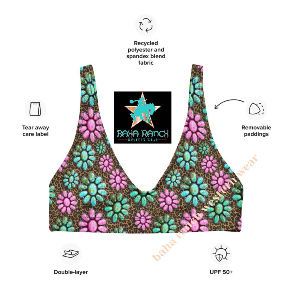 Baha Ranch Yeehaw Pink Turquoise Cowgirl Bikini Top by Baha Ranch Western Wear - product image 6