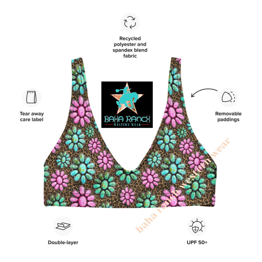 Baha Ranch Yeehaw Pink Turquoise Cowgirl Bikini Top by Baha Ranch Western Wear - product image 6