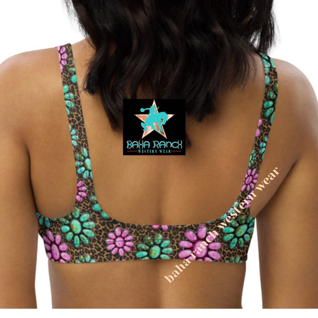 Baha Ranch Yeehaw Pink Turquoise Cowgirl Bikini Top by Baha Ranch Western Wear - product image 5