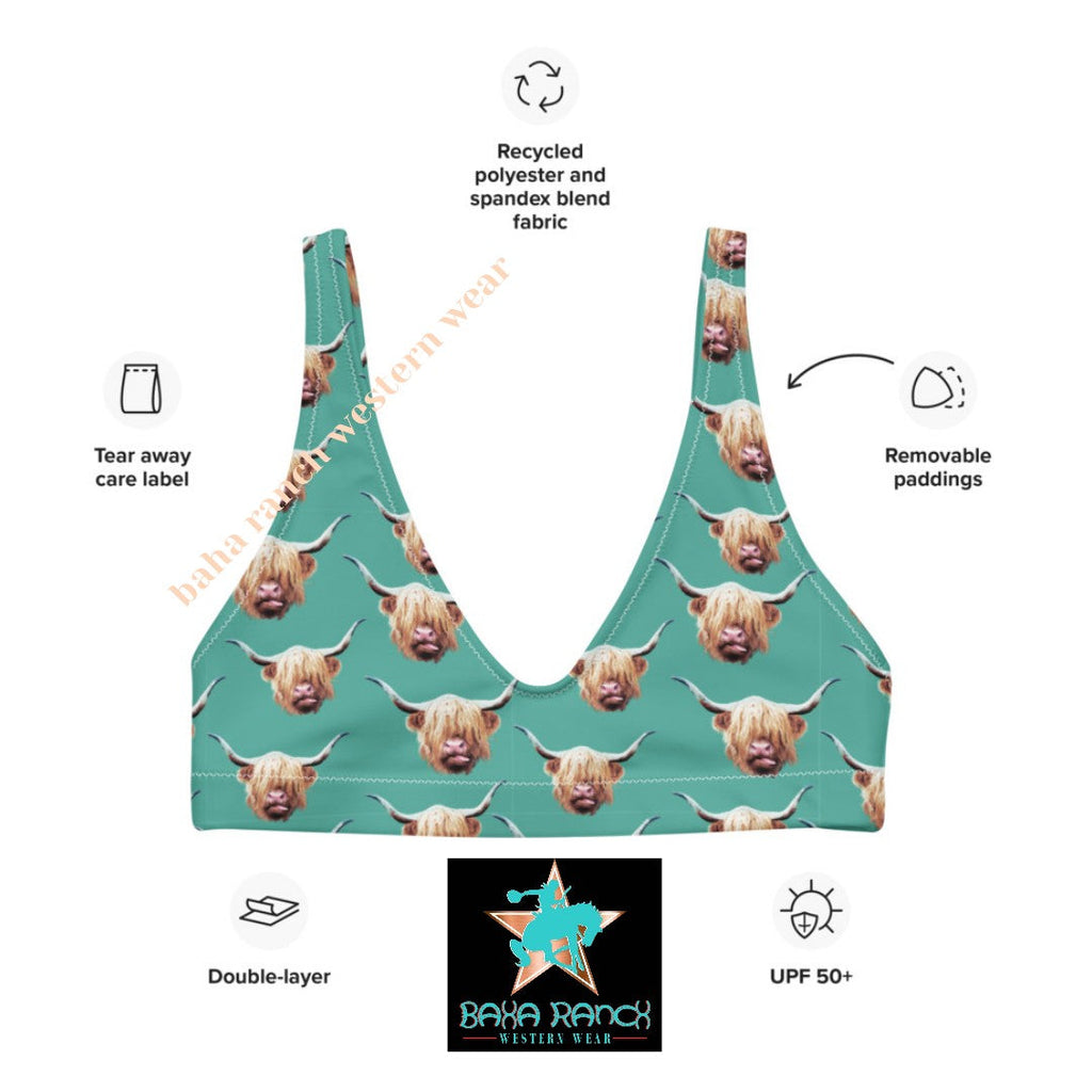 Baha Ranch Yeehaw Highland Cow Bikini Top by Baha Ranch Western Wear - product image 7