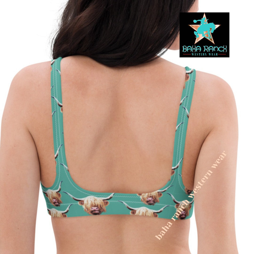 Baha Ranch Yeehaw Highland Cow Bikini Top by Baha Ranch Western Wear - product image 6