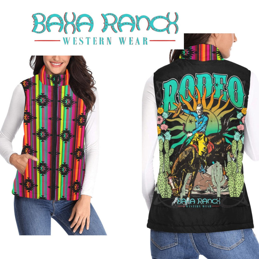 Baha Ranch Aztec Vintage Rodeo Women's Puffy Vest by Baha Ranch Western Wear