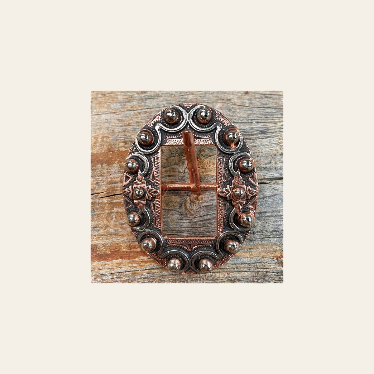 Copper Dots Buckle W184B on a warm cream background