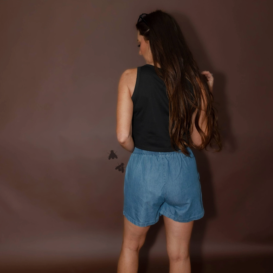 Daisy Denim Boxer | Shorts — view 2