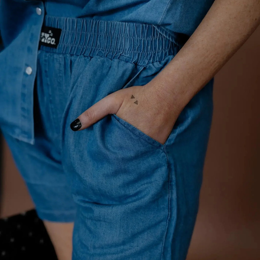 Daisy Denim Boxer | Shorts — view 3
