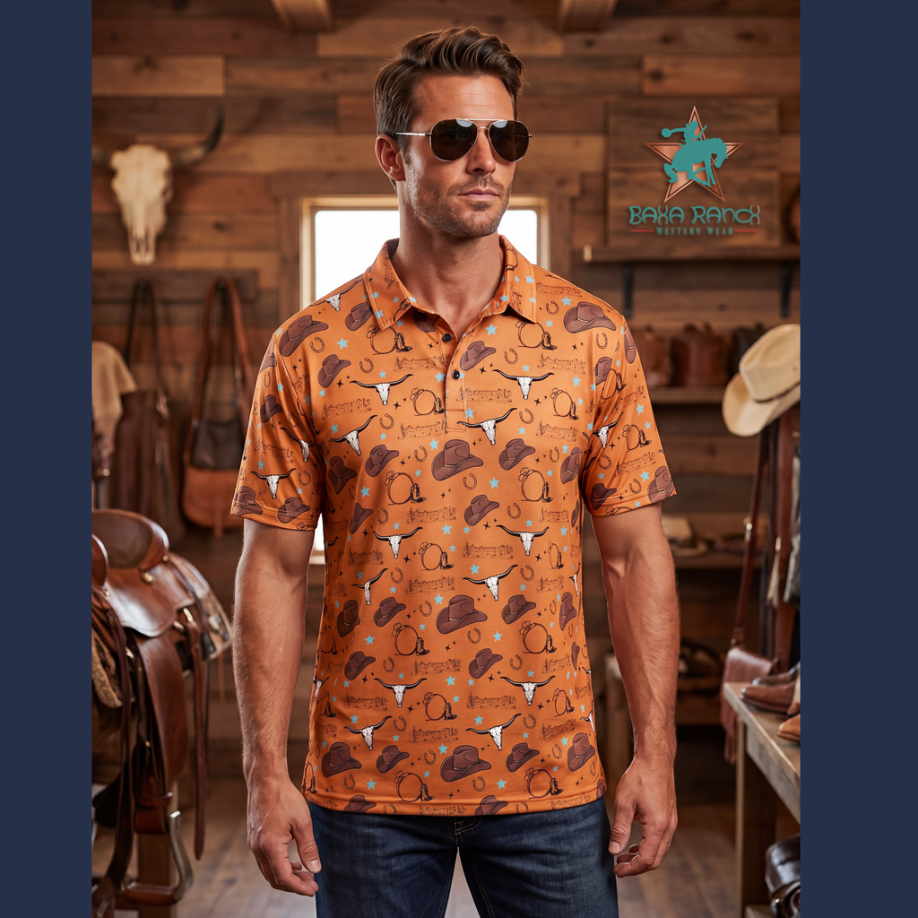 Baha Ranch All Western Men's Western Polo Shirt by Baha Ranch Western Wear