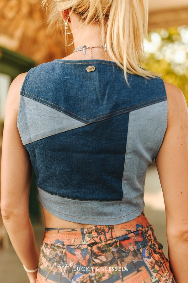 Demi Denim Patchwork | Vest — view 5