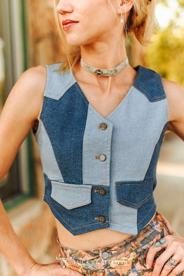 Demi Denim Patchwork | Vest — view 4