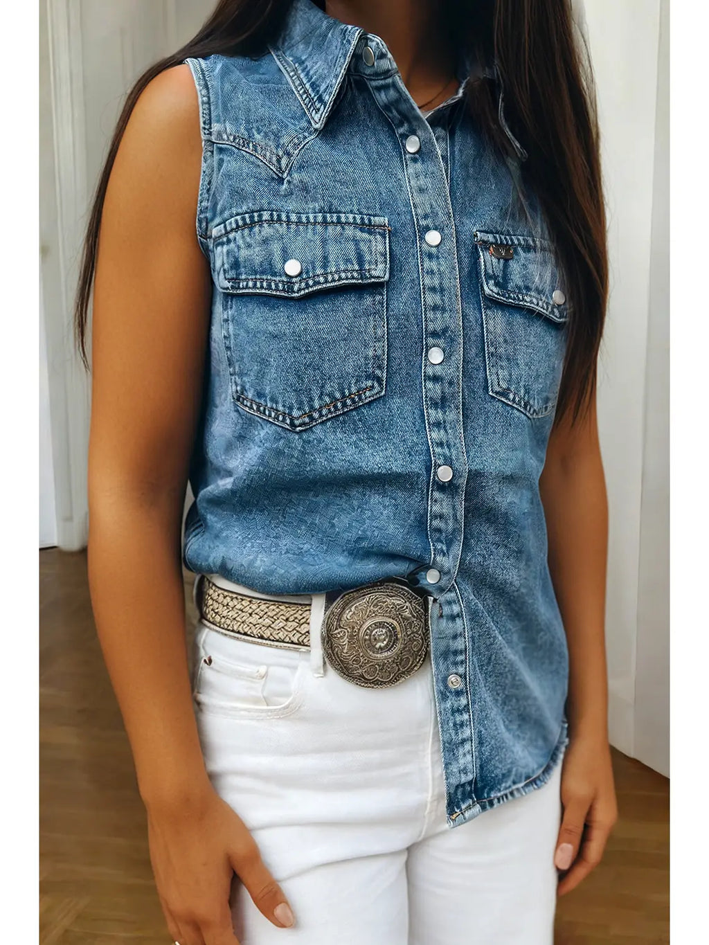 Dylan Denim Sleeveless | Top — view 3