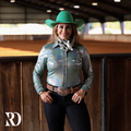 Dusty Teal Sparkle Performance Rodeo Shirt