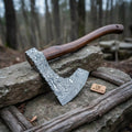 Custom Handmade Bearded Viking Axe with Damascus Steel Blade and Hardwood Handle | JW SteelCrafts