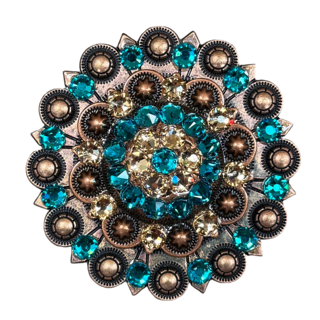 Teal & Champagne Copper Berry Jacket European Crystal