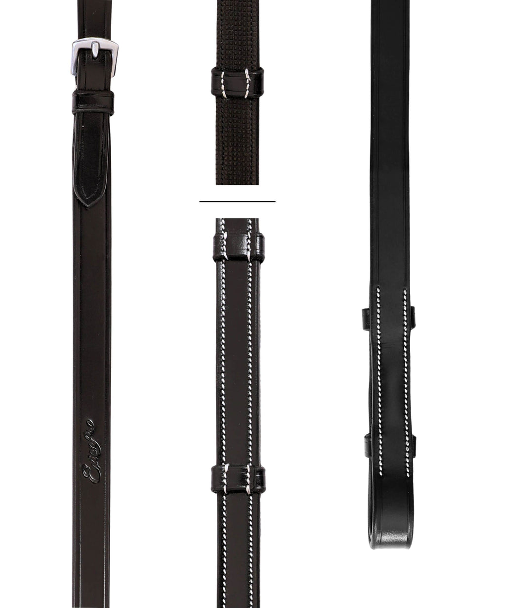 ExionPro Rubber Lined Leather Reins by Bridles & Reins